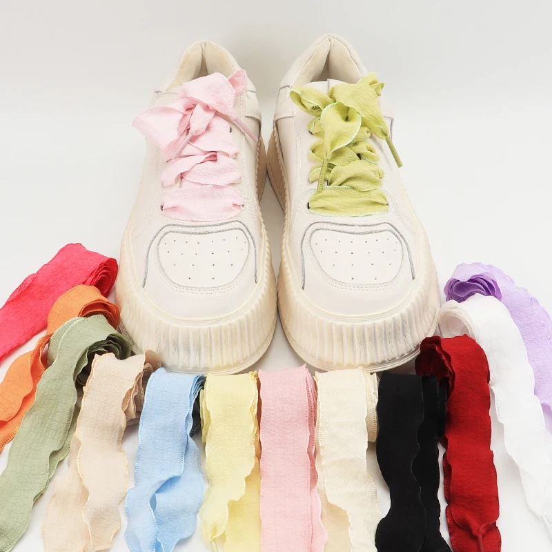 New Petal Shoelaces Width 2.5cm Flat Shoe Laces Casual Sneakers Rope Shoelace for Shoes 80/100/120/140CM Shoes Accessories 1Pair