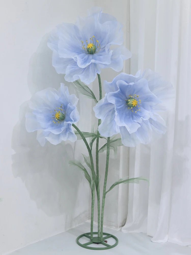 180 cm Zijden Klaproos Kunstbloemen Bruiloft Decoratie Bruiloft Weg Lood Bloem Etalage Party Garden Home Decoratie