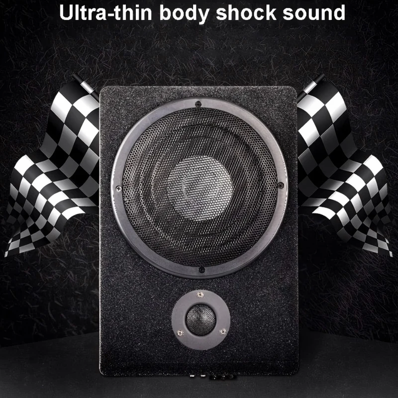 Car 8-inch 12V Ultra-Thin Tweeter with Built-In Subwoofer, High-Power Subwoofer, Vehicle Modification and Upgrade Installation