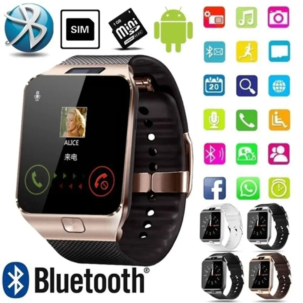 

30pcs DZ09 Smart Watch 2G SIM TF Camera Waterproof Wrist Watch GSM Phone Large-Capacity SIM SMS For Android For Phone