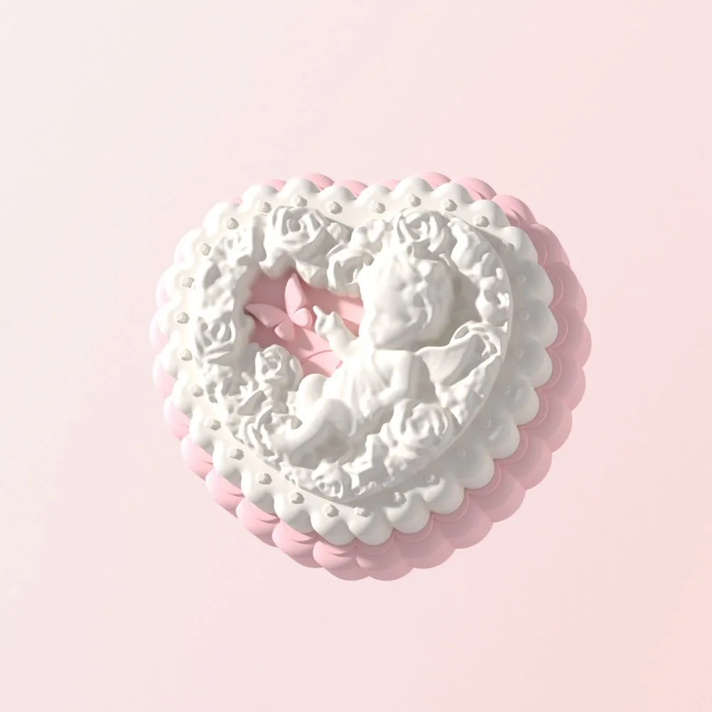 Blush per trucco Fard in polvere con rilievo angelo Doppio colore Fumo di albicocca Fard in polvere senza crudeltà - Forma, conturino e evidenziazione viso