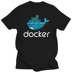 女性用DockerロゴTシャツ,プログラマーコーダー,Linux, Java,コンピューター,開発者,クリエイティブトップ,ギフト