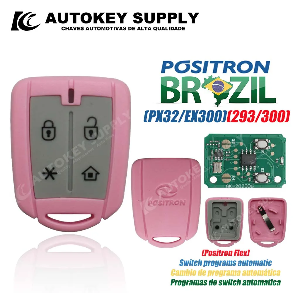 

Autokeysupply AKBPCP150AT PX42 применяется охранную сигнализацию, 4-кнопочное управление с зажимом для батареи для Бразилии Positron Flex