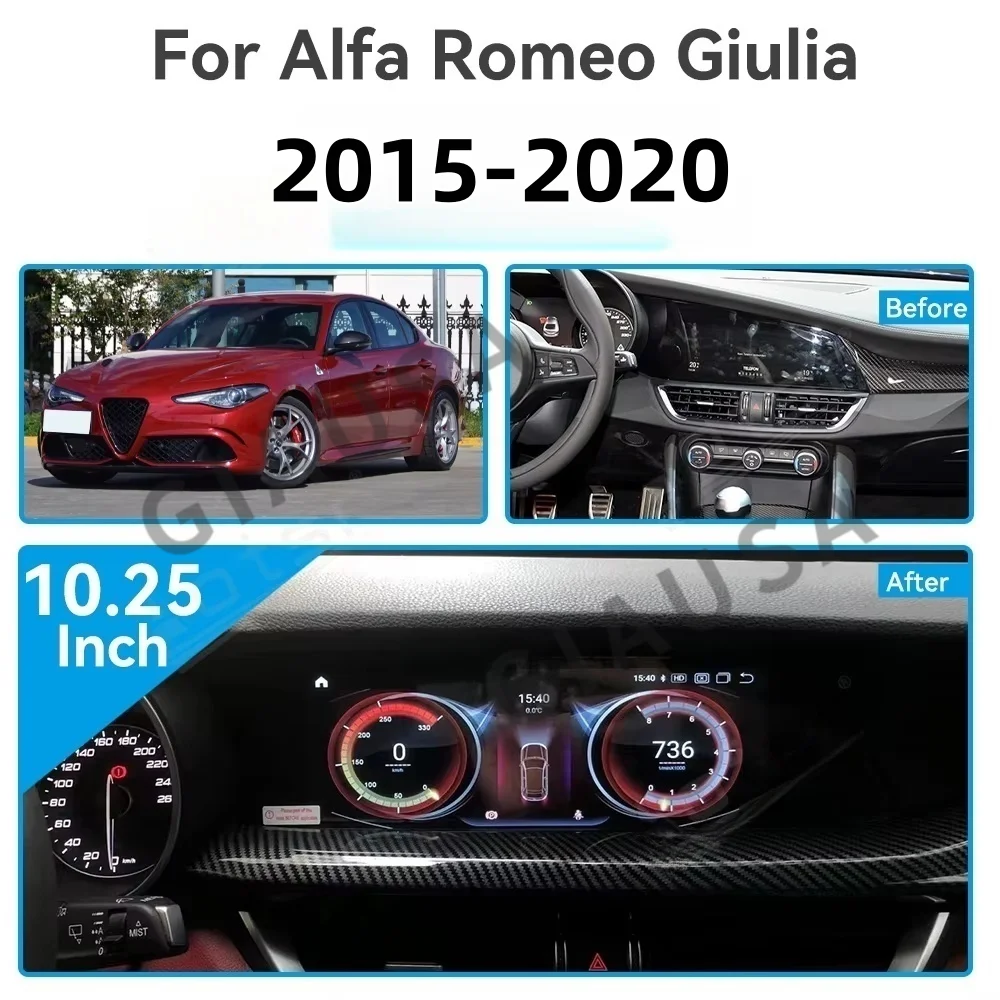10.25”Multimedia Android Wireless Carplay For Alfa Romeo Stelvio Giulia 2015-2020 GPS Navigation WIFI dsp 4G Car Radio Headunit