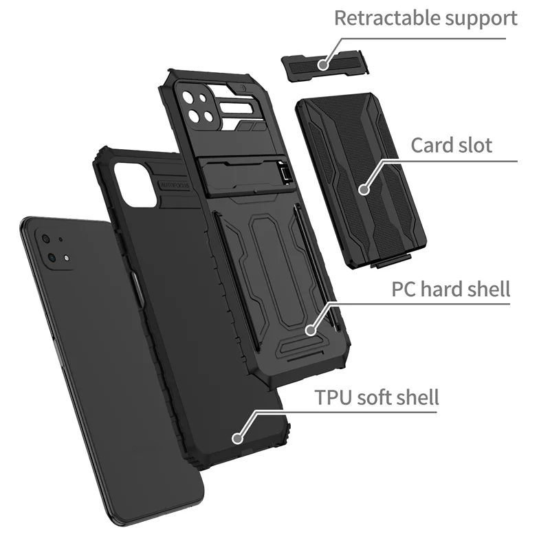 For Samsung Galaxy A22 A22S 2021 5G Case Shockproof Armor With Card Slot Phone Cases For Samsung A22 A 22 S Stand Bumper Cover