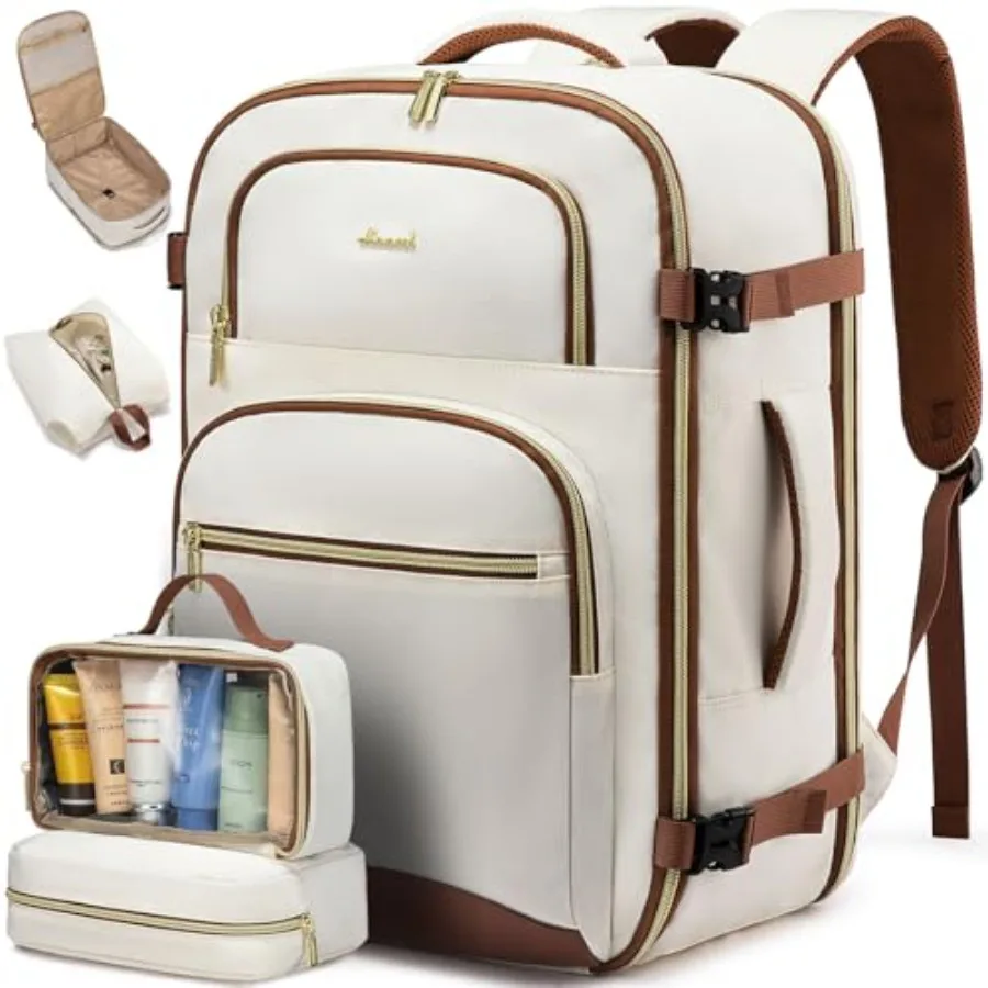 

Travel Essentials Carry on Backpack 40L Travels Backpack for Women, Waterproof TSA Personal Item Travels Bag Airline Flight App