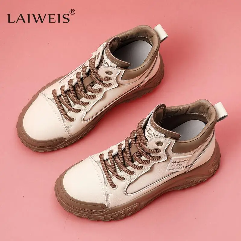 

genuine leather platform Martin boots short boots 2023 new autumn winter single boots high-top leather shoes velvet women shoes