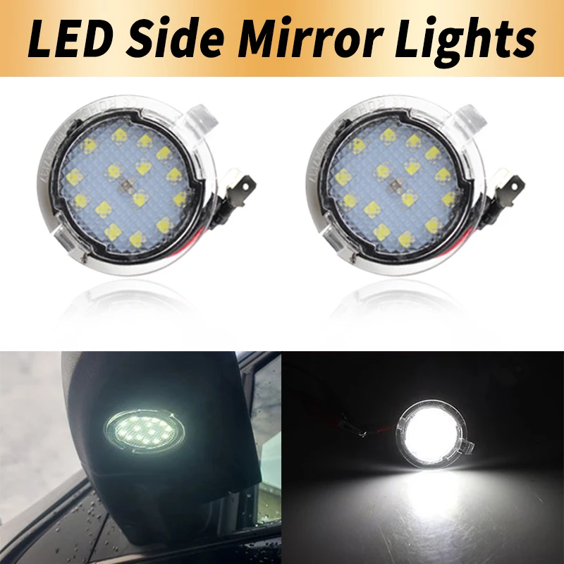 2PCS LED Under Side Mirror Puddle Light Canbus For Ford Taurus 03-16 Expedition 03-up Edge 07- F-150 07-14 Flex 09- Explorer 11-