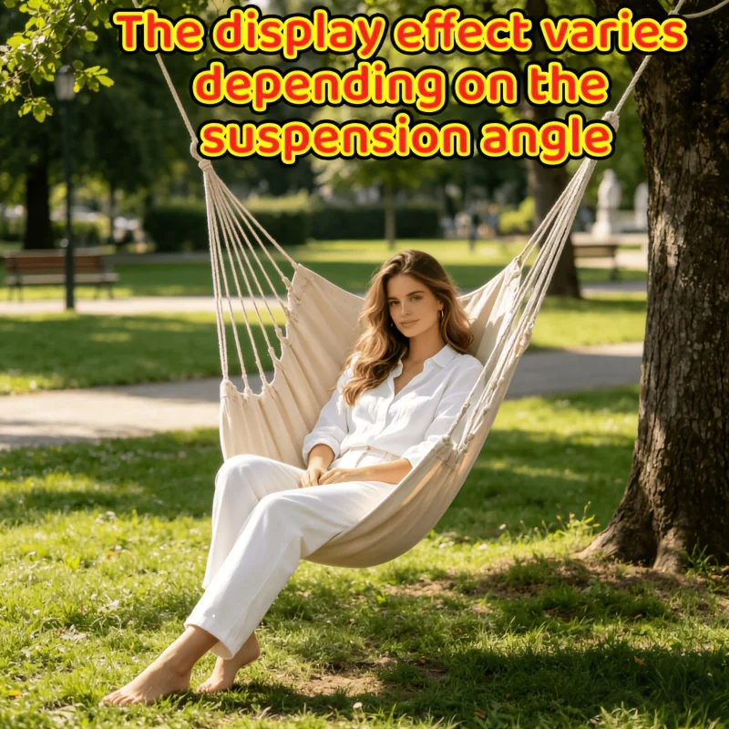 All Weather Striped Hanging Swing Chair Soft Premium Fabric Portable Indoor Outdoor Hammock Chair for Garden Patio