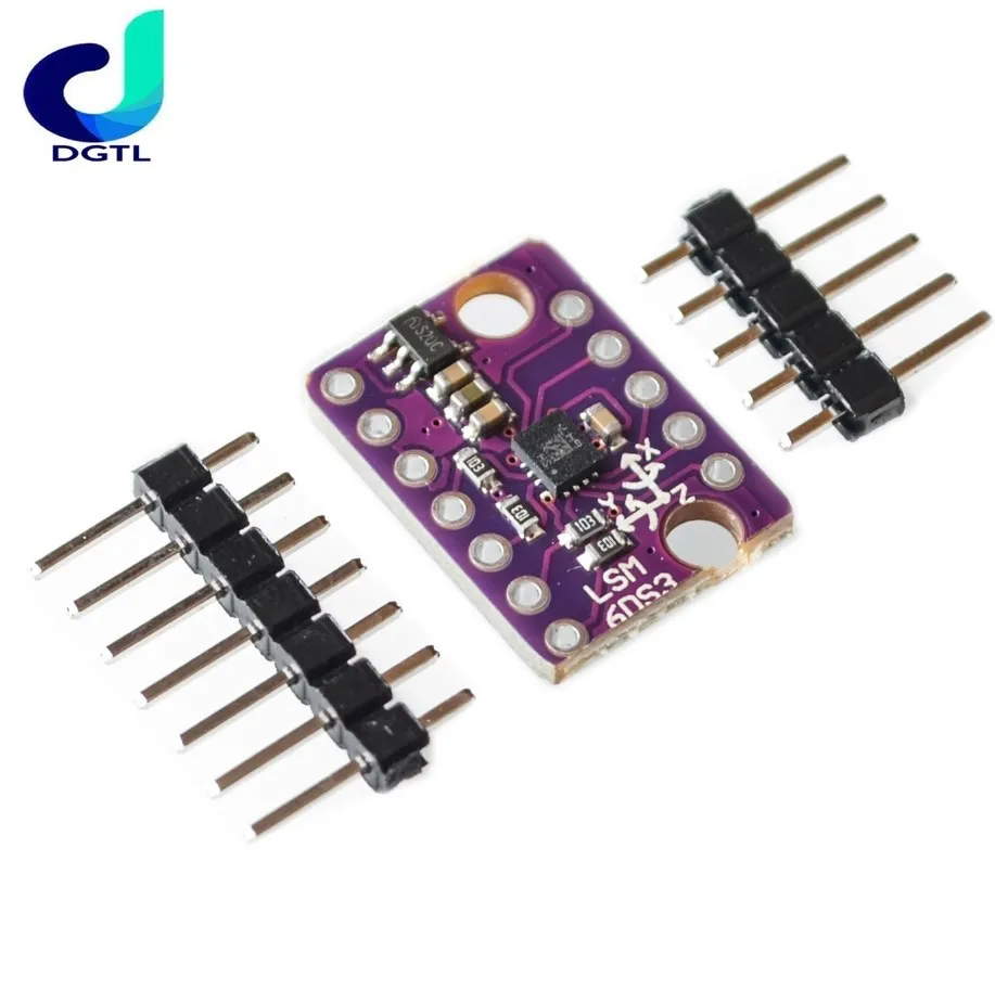 

GY-LSM6DS3 LSM6DS3 Accelerometer Gyro Embedded Digital Temperature Sensor Module SPI IIC I2C Interface Module 8kb FIFO Buffer 5V