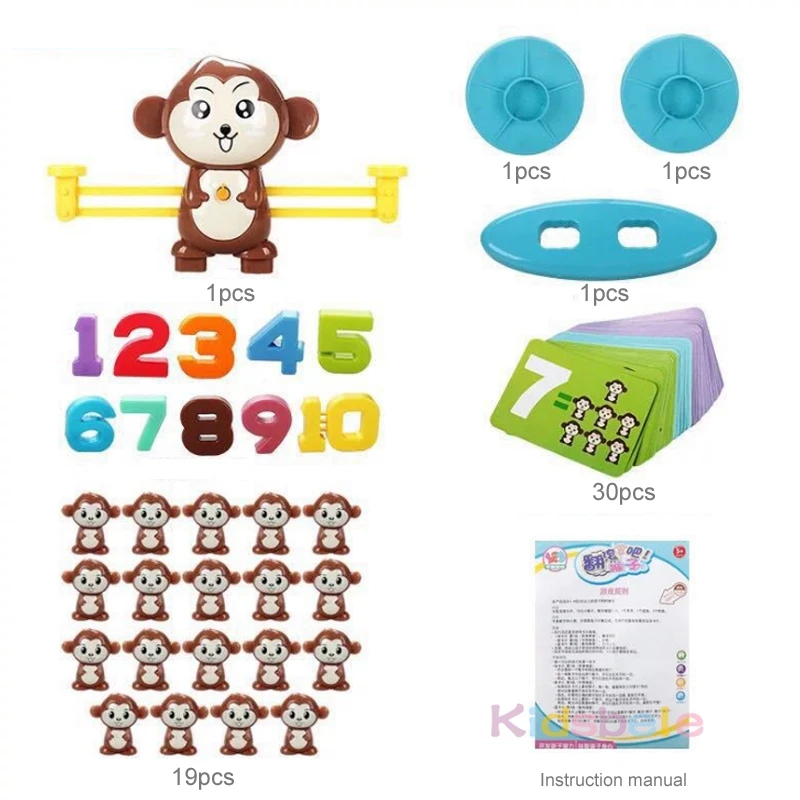 Math Toys Counting Number Balance Math Game Toys Learning Education Monkey Balance Baby Montessori Toys Preschool Toys For Kids