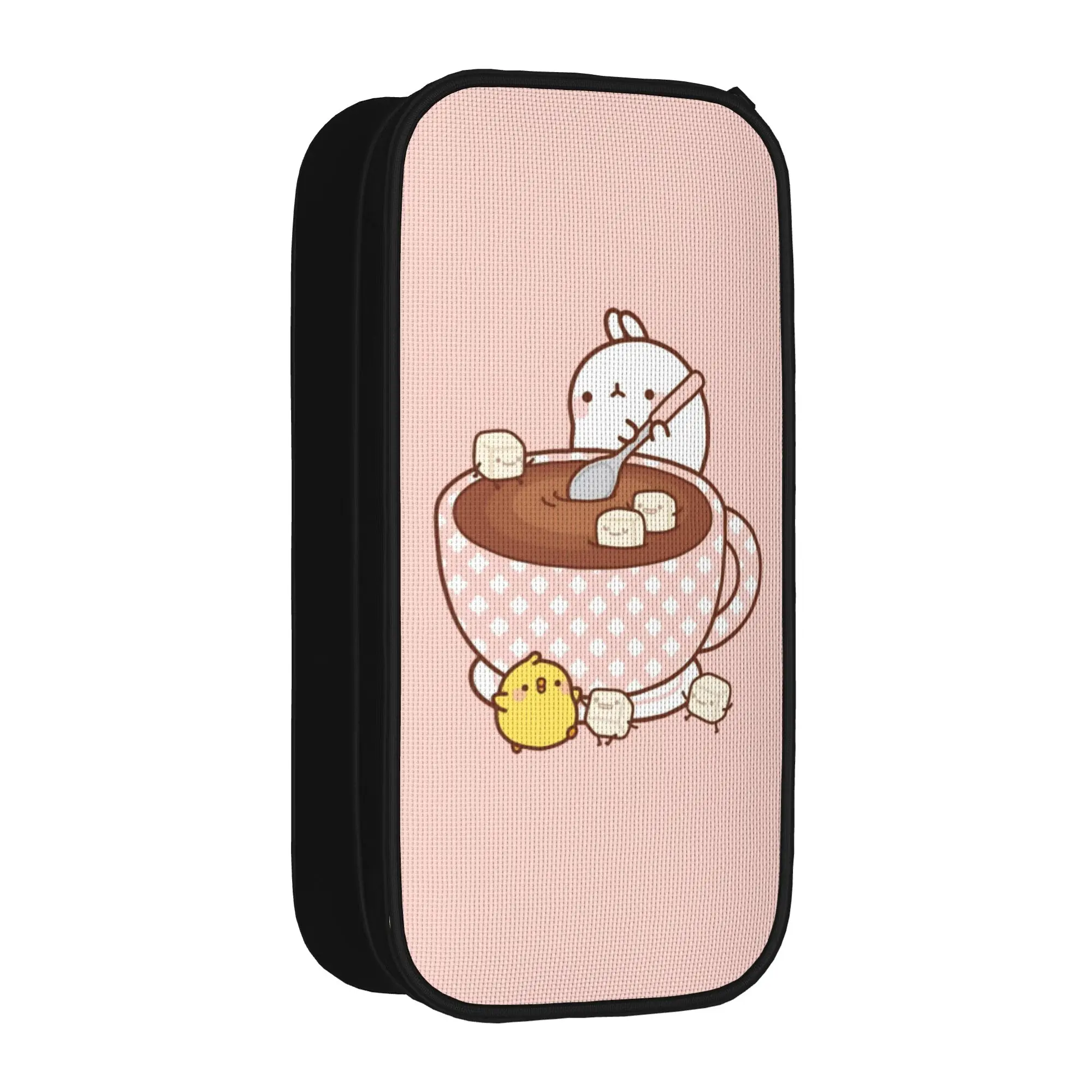 Cartoon M-Molangs Pencil Cases  Pen Box Bag Girls Boys Large Storage Office Gifts Pencilcases
