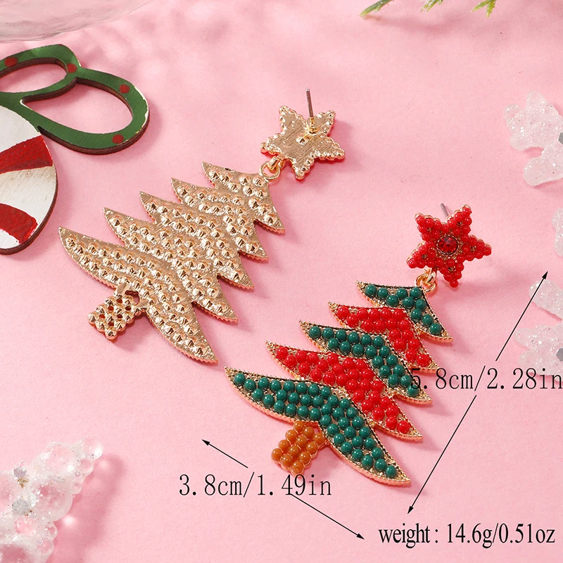 New Fashion Star Christmas Tree Earrings for Women with Advanced Design, Light Luxury Earrings, European and American Fashion Br