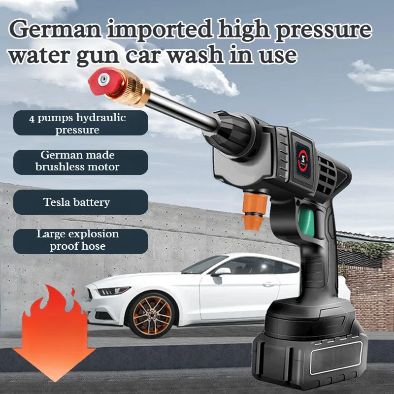 

Портативная мойка высокого давления, литиевая батарея, мощный очистительный пистолет-распылитель для автомойки, дома, сада, улицы, высокого давления
