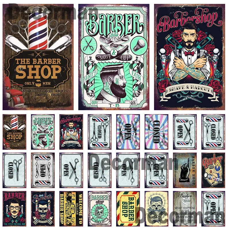 [ Mike86 ] Barber shop Metal signs Retro Painting Store Decor LTA-2030 20*30 CM