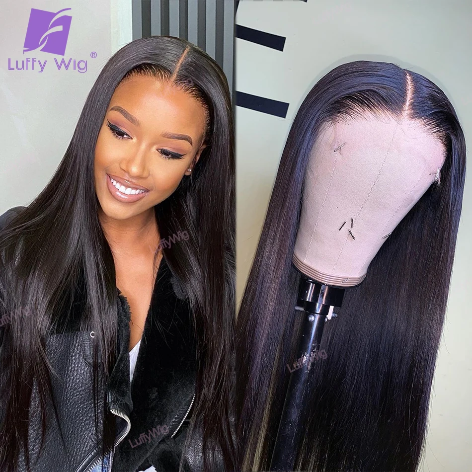 

Silky Straight 5x5 Pu Silk Base Lace Front Human Hair Wigs Brazilian Remy 200 Density Closure Wig Glueless For Black Women Luffy