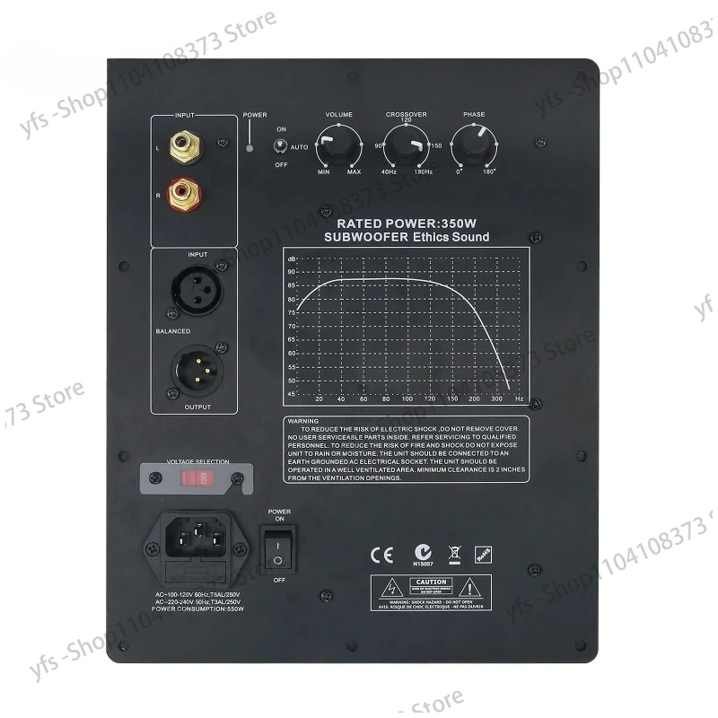 Subwoofer Amplifier Board Plate Amplifier Ethics Sound 350W For Closed & Phase-Inverted Subwoofers