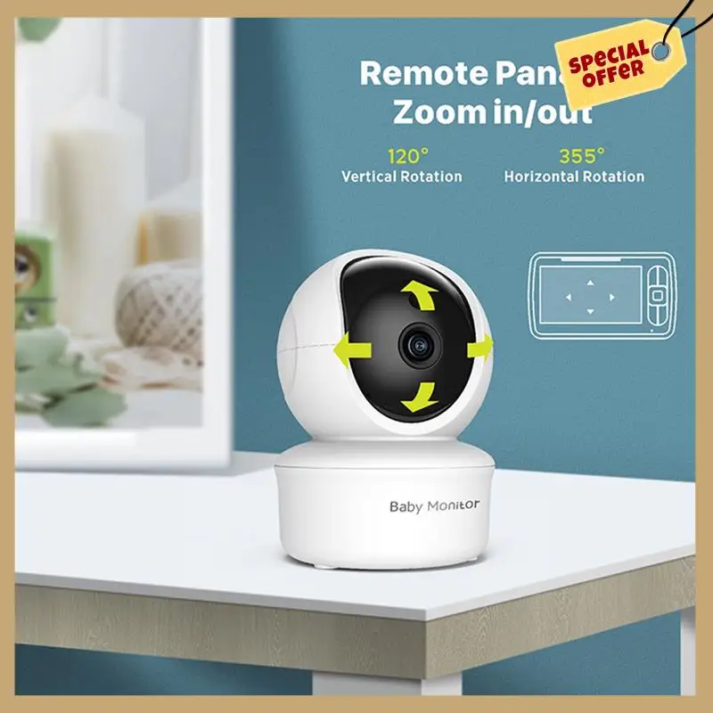 

Classy-5 Inch HD Baby Monitor, Video Baby Monitor, Remote Pan Tilt Zoom Wide Viewing Angle, Baby Camera Security Camera