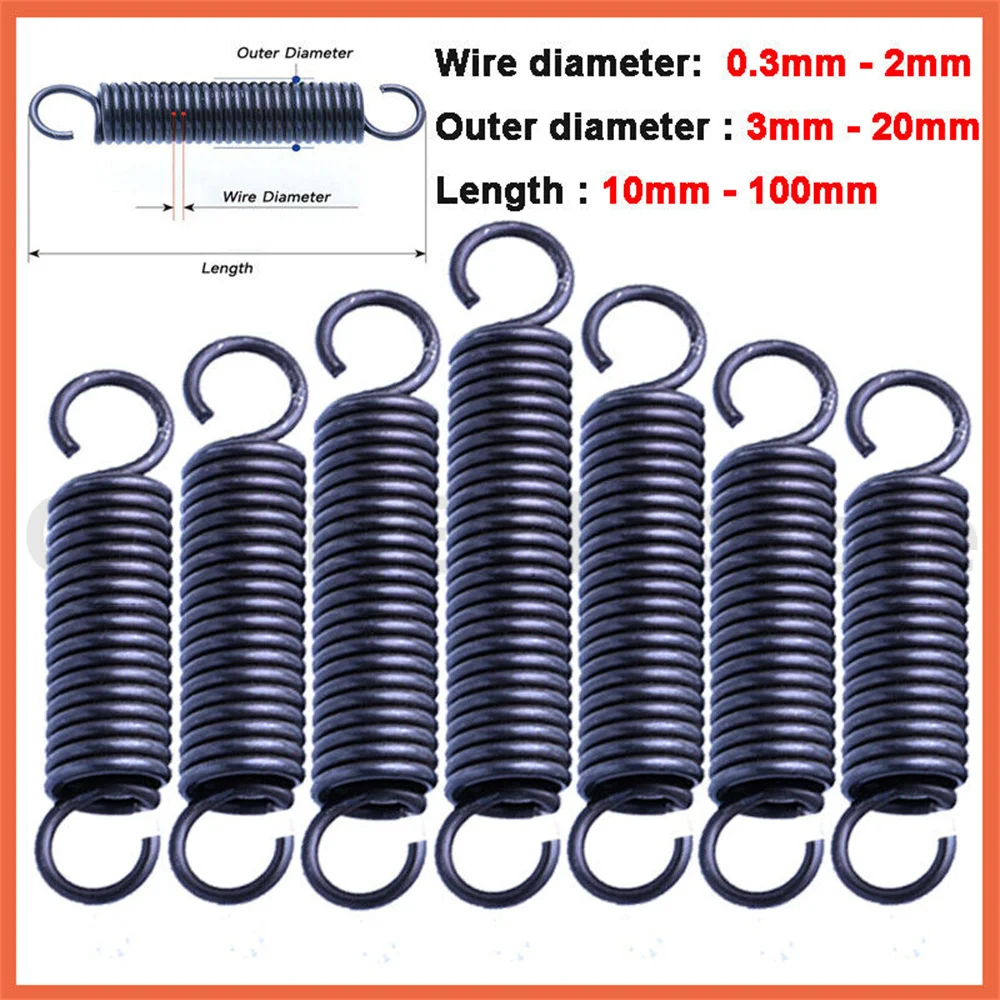 Hook Extension Tension Spring Wire Dia 0.4mm Springs Steel Small Spring