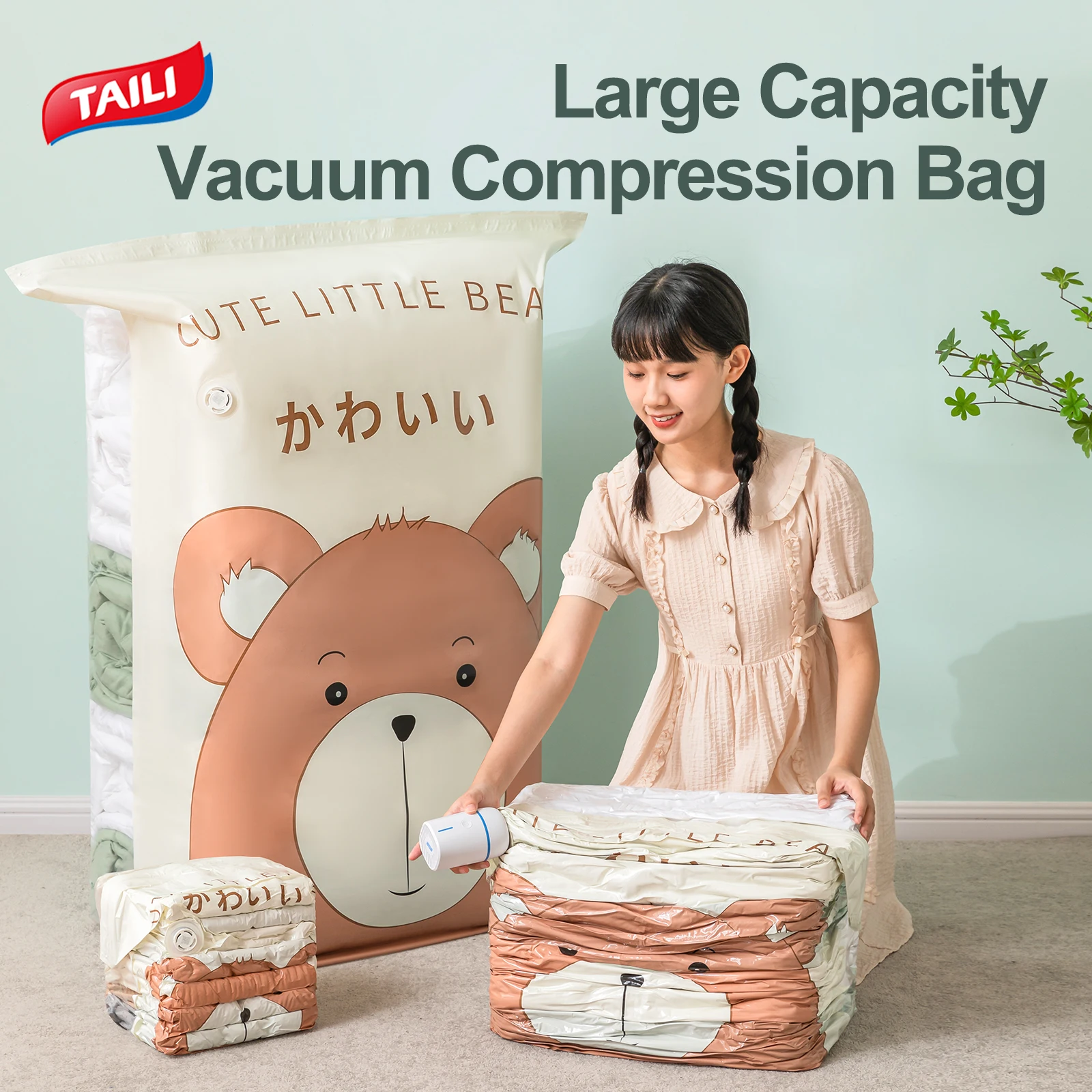 

TAILI 5pcs Vacuum Storage Bags Vacuum Seal Bag Space Saving Bags for Clothes Pillow Bedding Blanket Packaging Storager