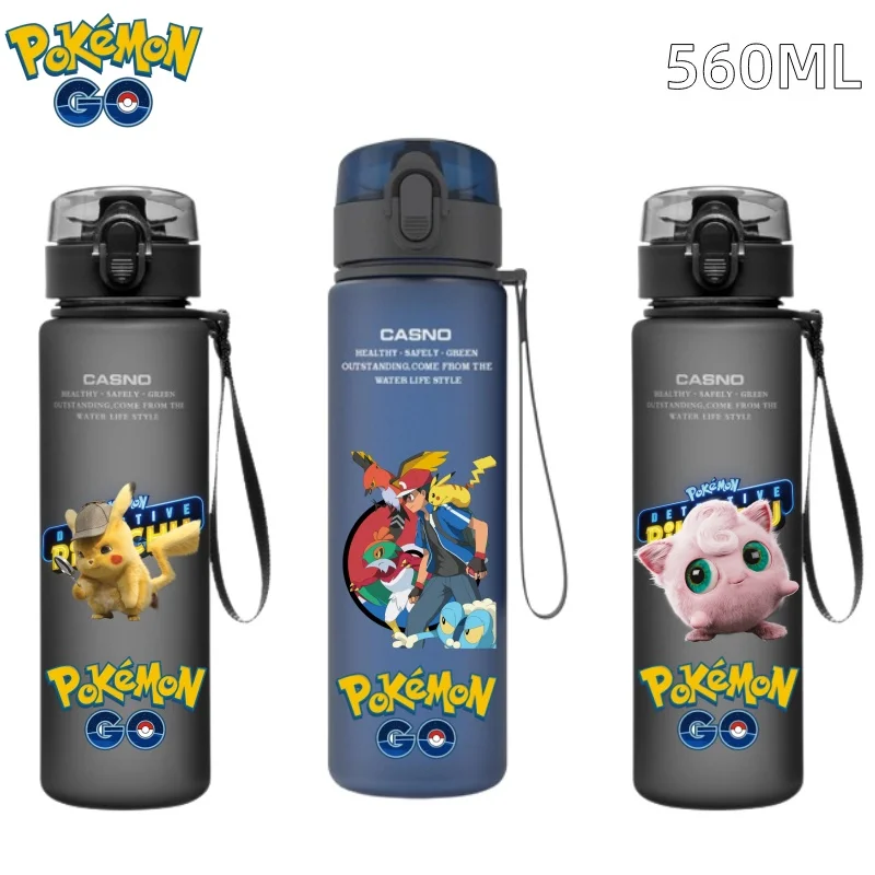 

Anime 560ML Pokemon Pikachu Charizard Series Water Cup Portable Children's Plastic Outdoor Sports Large Capacity Water Bottle