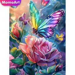 Momoart Butterfly Diamond Painting Animal Art Picture Of Rhinestones Embroidery Rose Flower New Arrival Mosaic Wall Decor