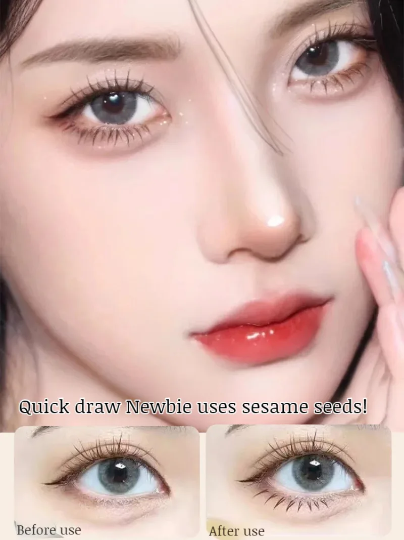 1 Set Eyelash Seal DIY Lower Lash Extension Stamps Silicone Makeup Tool For Beginner Convenient Natural Simulation Mascara Stick