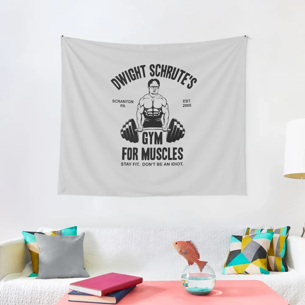 

Dwight Schrute Gym For Muscles Tapestry Home Decorations Aesthetic Room Design Anime Decor Tapestry