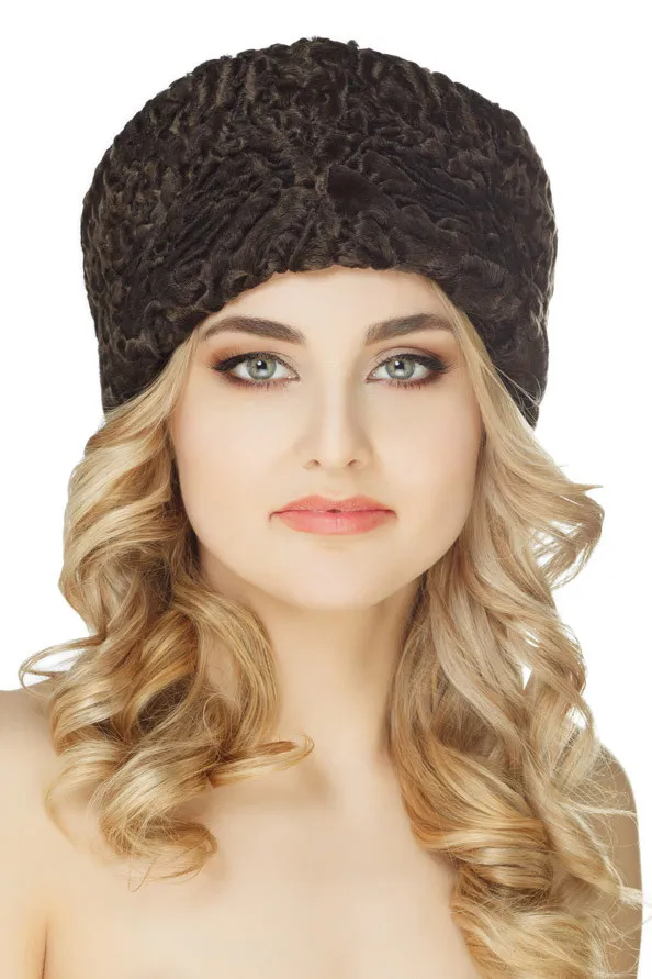 Persian Hat Brown Diplomat Karakul Winter Hat Real Natural Astrakhan Fur Hat Beanie Hat jinnah Topi Ambassador Cossack Hat