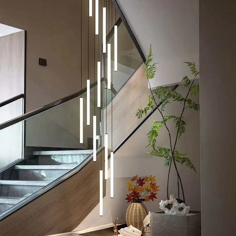 

2025 Modern Ceiling Led Chandelier Villa Living Room Spiral Staircase Chandelier Kitchen Bedroom Home Decor Interior Lighting Fi