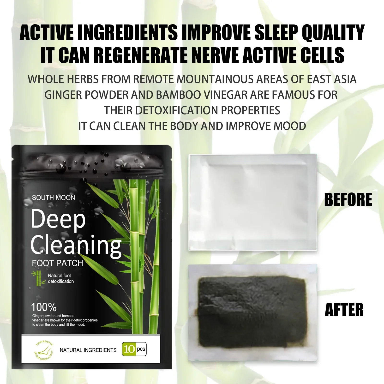 Detox Foot Patches Pads Natural Detoxification Treat Body Toxin Cleansing Stress Relief Feet Slimming Detoxification Care Pads