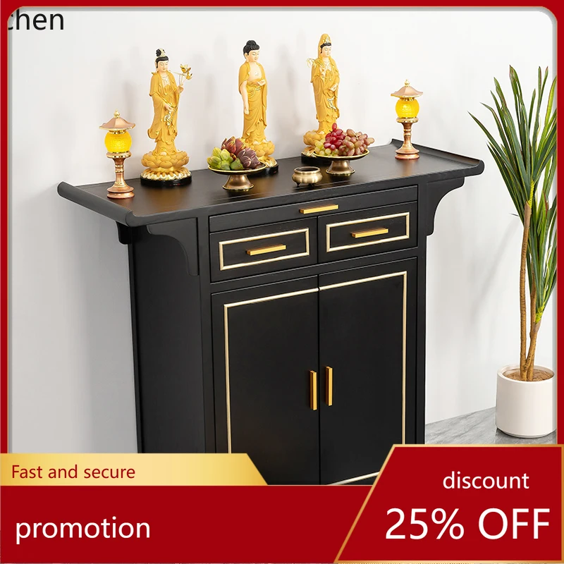 

YFY Solid Wood Offering Table Incense Case Home Buddha Altar Modern Offering Table with Cabinet Incense Stick Case Table