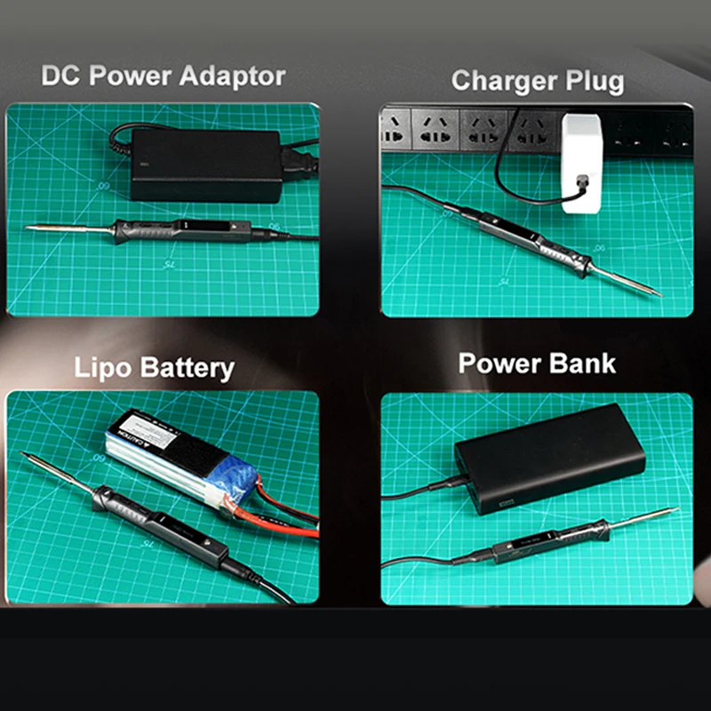 Imagem -04 - Mini Usb Digital Ferro de Solda Estação Elétrico Temperatura Ajustável Fonte de Alimentação Ts100 Upgrade 24v 3a Ts101 Original