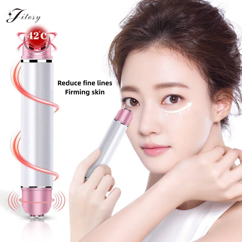 LED Photon Therapy High Vibration Eye Massage Instrument  EMS Heating Massage Skin Beauty Lifting Anti-Wrinkle Face Eye Massager