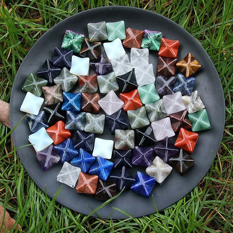 Naturstein Mini-Merkaba-Stern Schutz- und Meditationsgenerator Reiki-Heilkristalle Dekoration 1 Stück – Detail 4