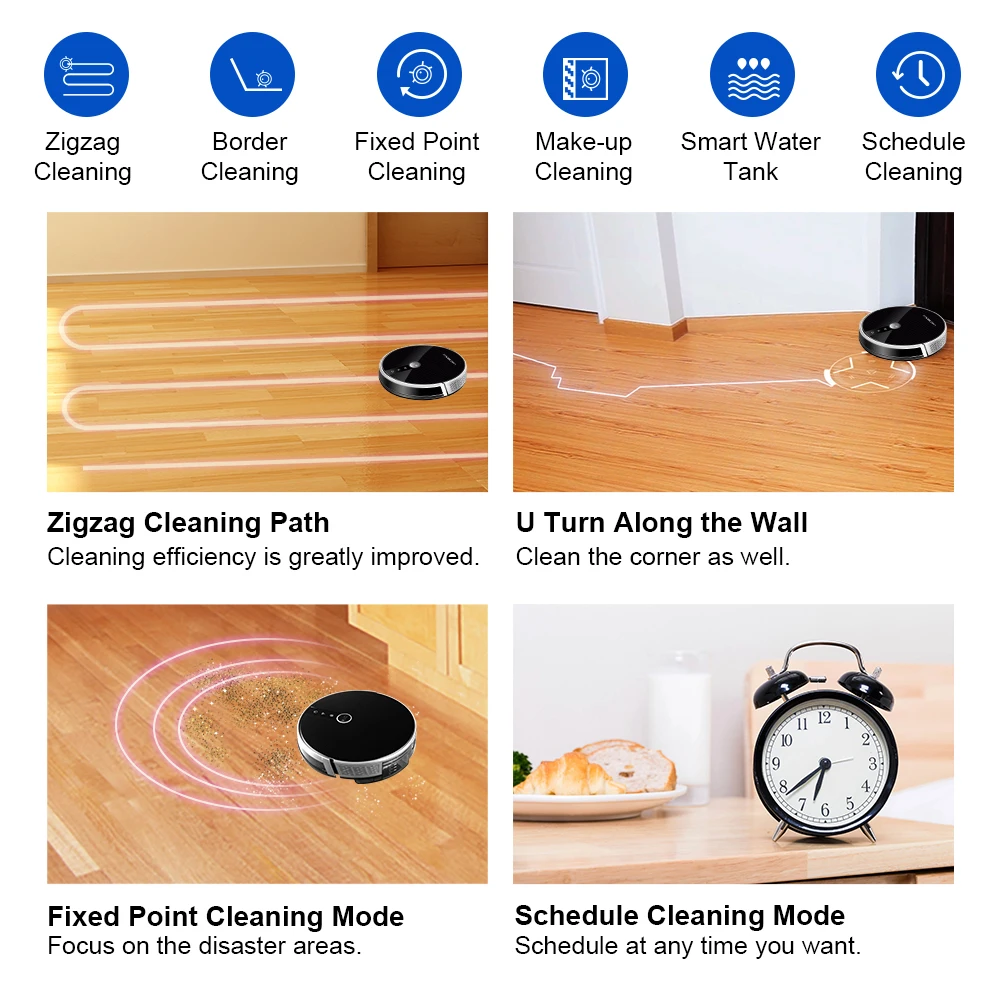 Self Charging Phone Control Wet and Dry Cleaning Automatic Robot Mop Aspirador Cleaner Liectroux C30B
