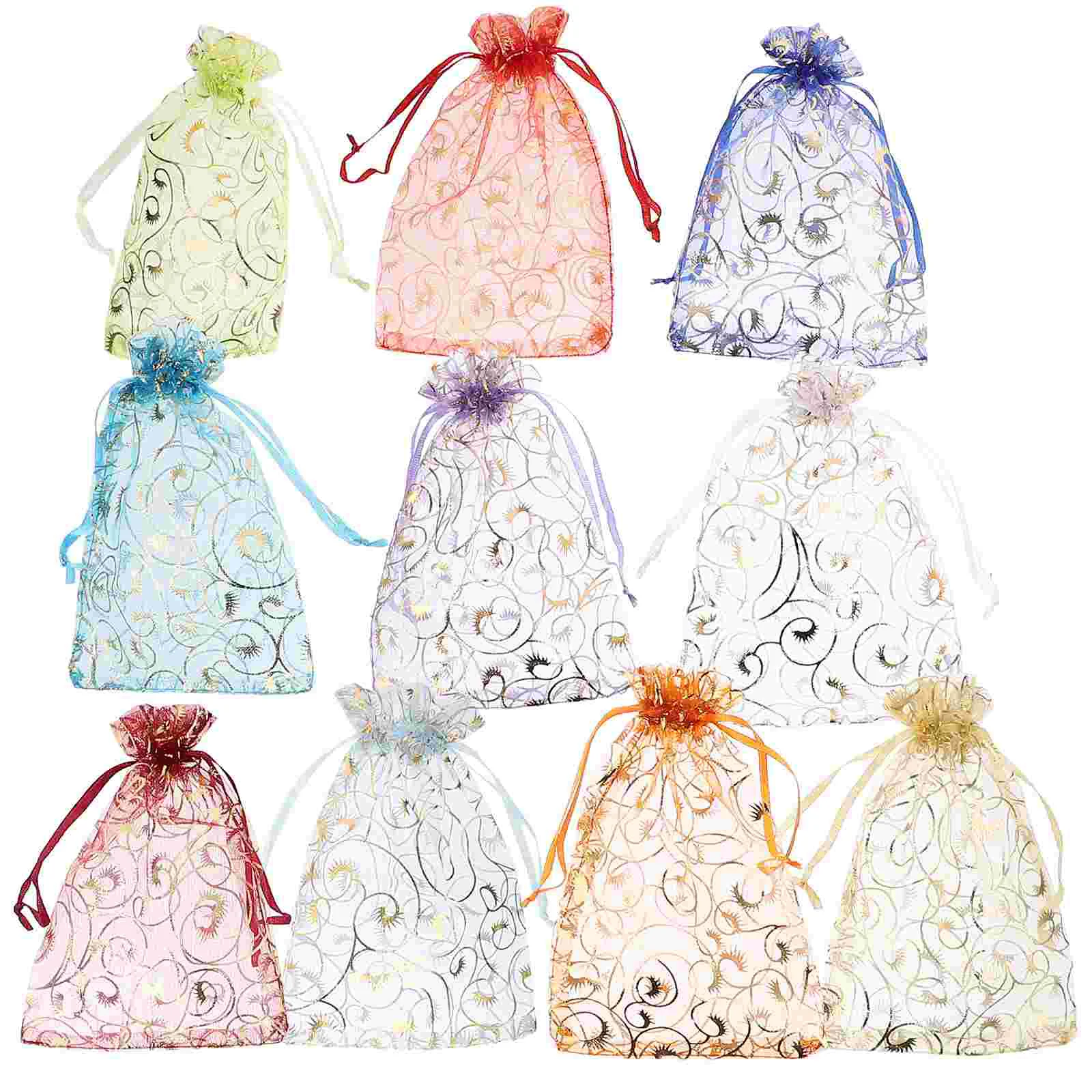 

100Pcs Organza Drawstring Bags Multi-use Jewelry Bags Wedding Party Favor Bags Jewelry Drawstring Bags