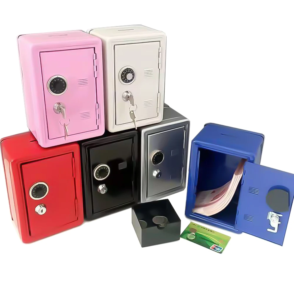 Mini Metal Safe Household Box Creative Piggy Bank Key Safe Password Digital Coins Cash Deposit Children Security Saving Safe Box