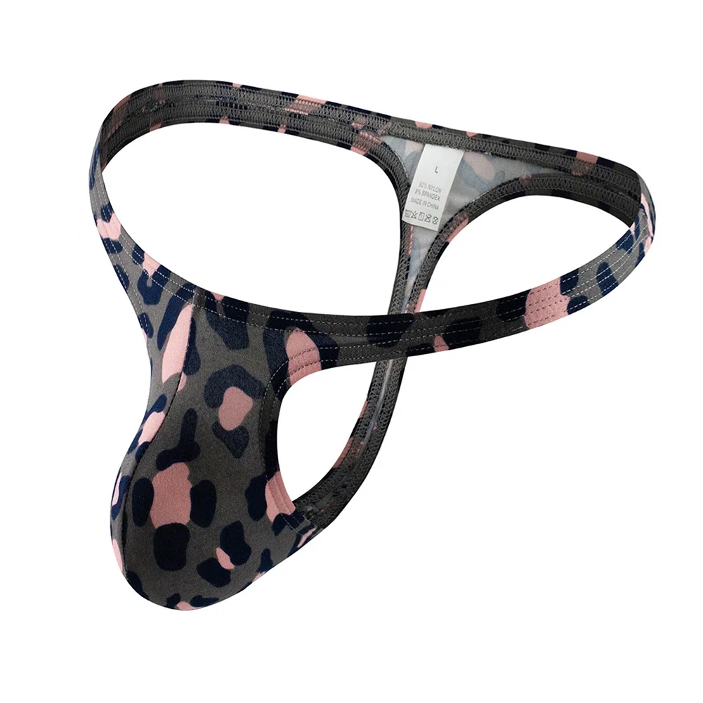

1Pcs 2023 Fashion Clubwear Underwear Mens Leopard Panties Brand New Leopard Print Low Rise T Back Thong V String