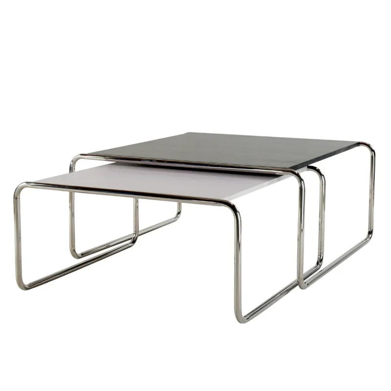 

Stainless steel combination coffee simple metal coffee table antique square steel pipe