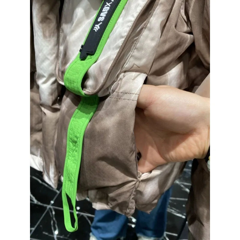 Winter New Women's Tie-dye Printed Down Jacket Thickened White Duck Down Super Good-looking Short Trendy Jacket Women's Clothing