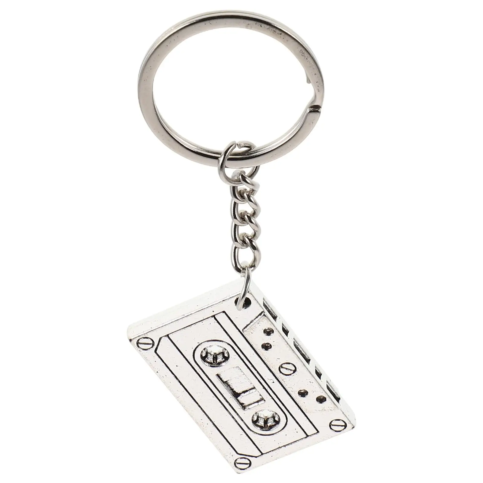

5 Pcs National Trend Keychain Necklace Cassette Retro for Car Keys Zinc Alloy Vintage Miss Accessory Tape