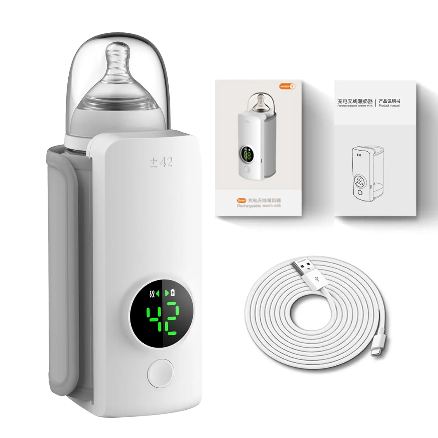 

Портативная подогреватель бутылочек с быстрым нагревом, легкая для путешествий, быстрая зарядка 18 Вт, обертка на 360 градусов, ровная подогрев, привлекает нужен ребенка