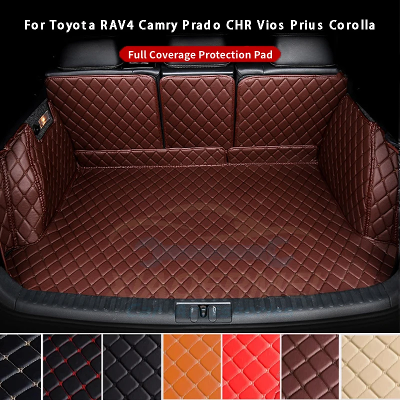 Rear Trunk Mat For Toyota RAV4 Camry Prado CHR Vios Prius Corolla Trunk Full Coverage Pad Cargo Carpet Liner Anti Dirty Mat