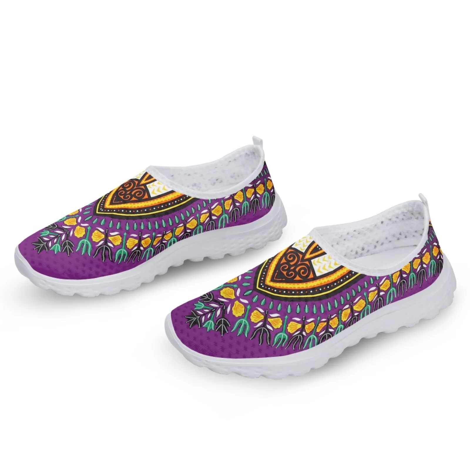 INSTANTARTS African Pattern Women Sneakers Flats Comfortable Slip On Vulcanized Shoes Air Mesh Water Shoes Women Zapatos Mujer