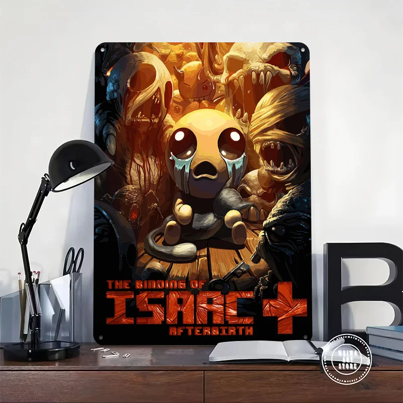 The Binding of Isaac: Afterbirth+ Artwork 3D Texture Printed Poster Custom Vintage Metal Tin Plate Sign for Wall Art Funny Signs