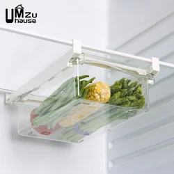 Fridge Drawer Box Vegetable Slide Tray Fruit Food Clear Storage Case Divided Holder Hanging Shelf Kitchen Refrigerator Organizer