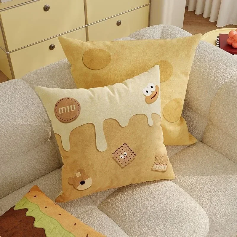 Food Themed Cartoon Pillow Covers Pattern Cushion Cover Suitable For Sofa Bedroom Car Pillow Cover