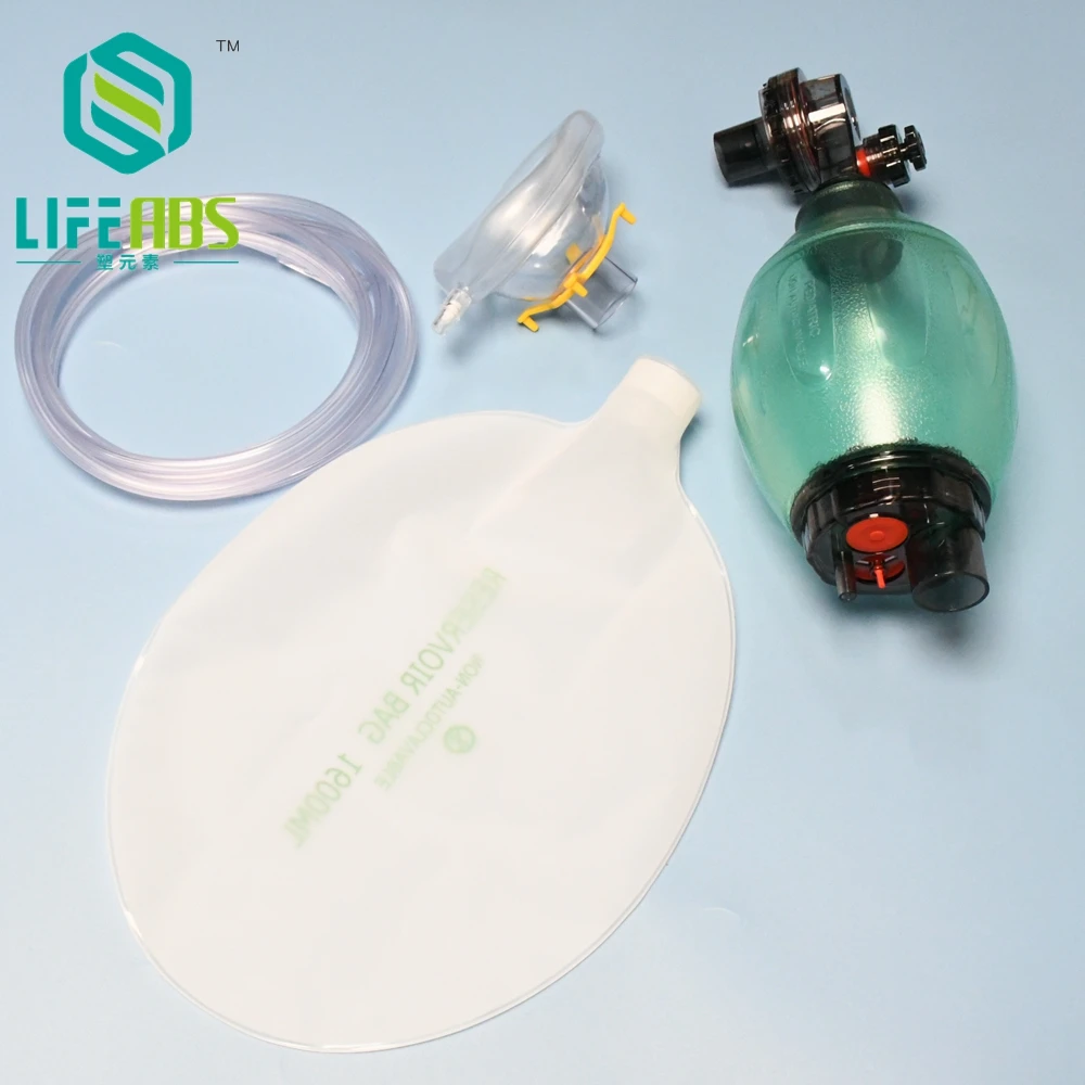 Artificial Resuscitator Emergency Ambu Bag Manual Resuscitator for First Aid Manual PVC/Silicone Resuscitation Ambu Bags