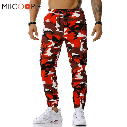 Imagen 1 del producto Pantalones Harem de camuflaje de algodón puro para hombre, pantalones Cargo tácticos militares de camuflaje de varios colores, pantalones para correr con bolsillos